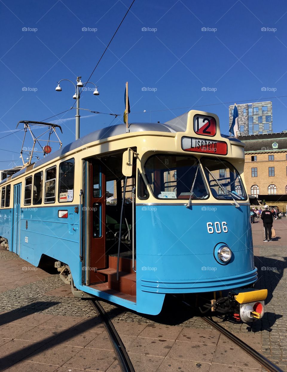 Tram in Gothenburg, Sweden.