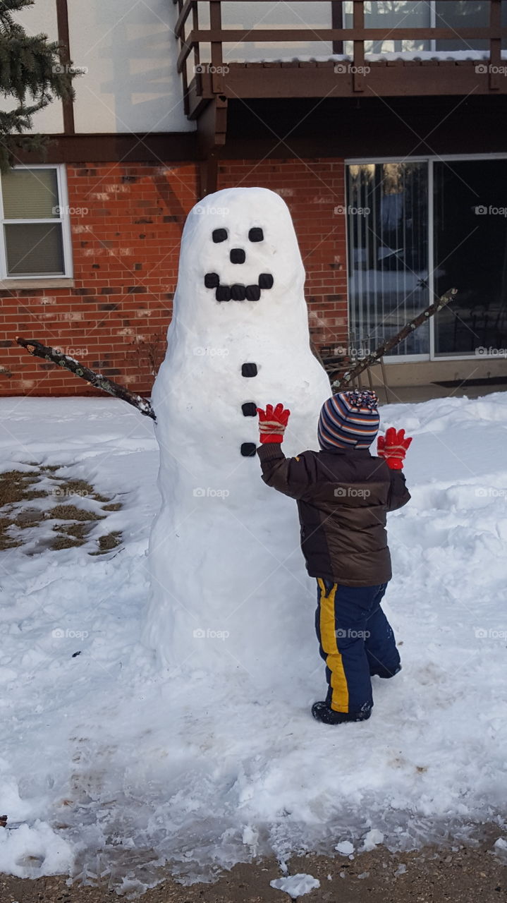 building a snowman