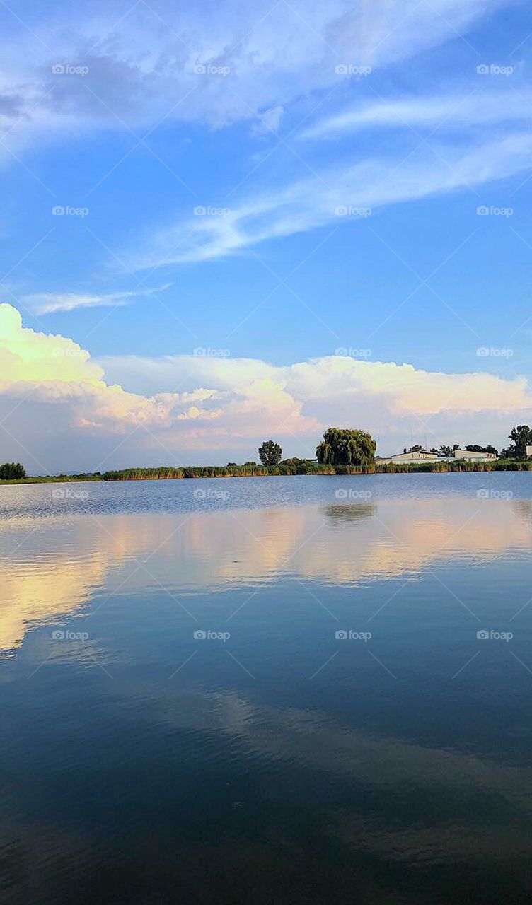 Sky in lake