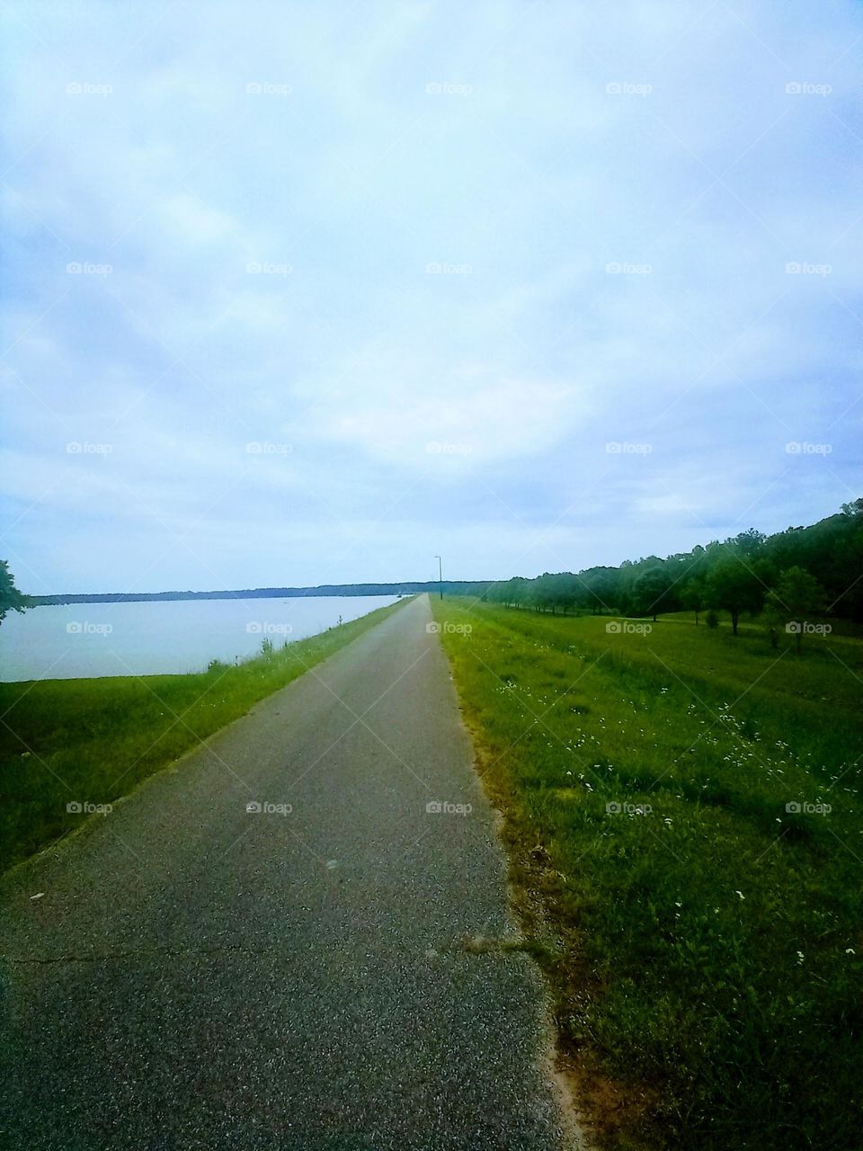 Taking a walk at the lake.