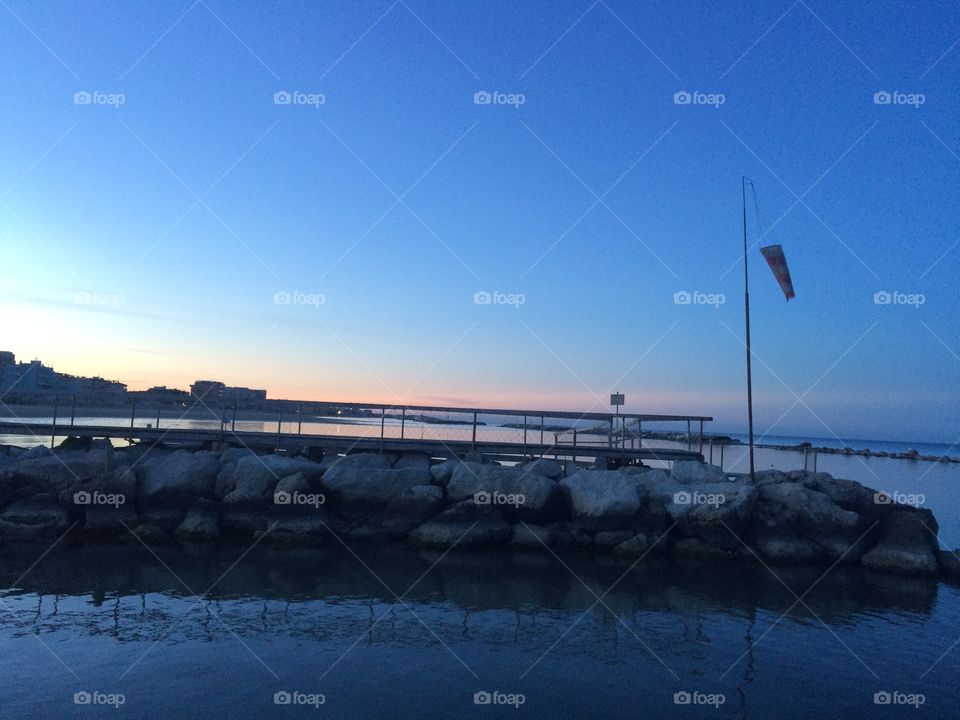 Water, Pier, Sunset, Sea, Dawn