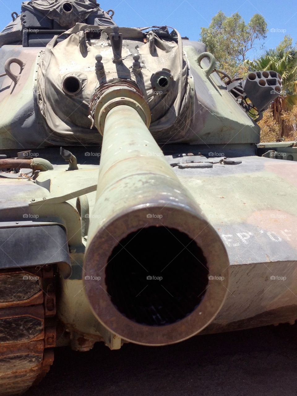 Looking down the barrel . Tank up close