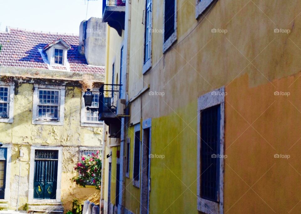 Bright colours of the buildings in Portugal 