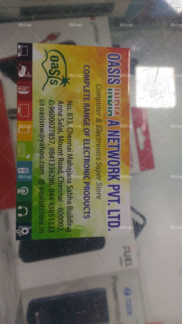 Oasis India A NETWORK PVT LTD Visiting card