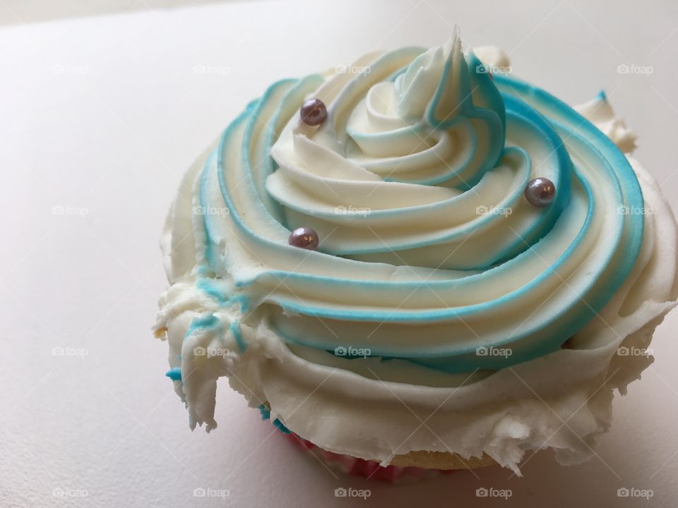 Closeup of homemade cupcake 