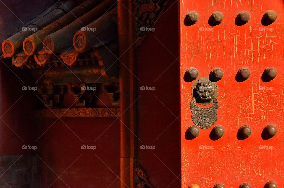 Ancient door at the forbidden city - Beijing - China 