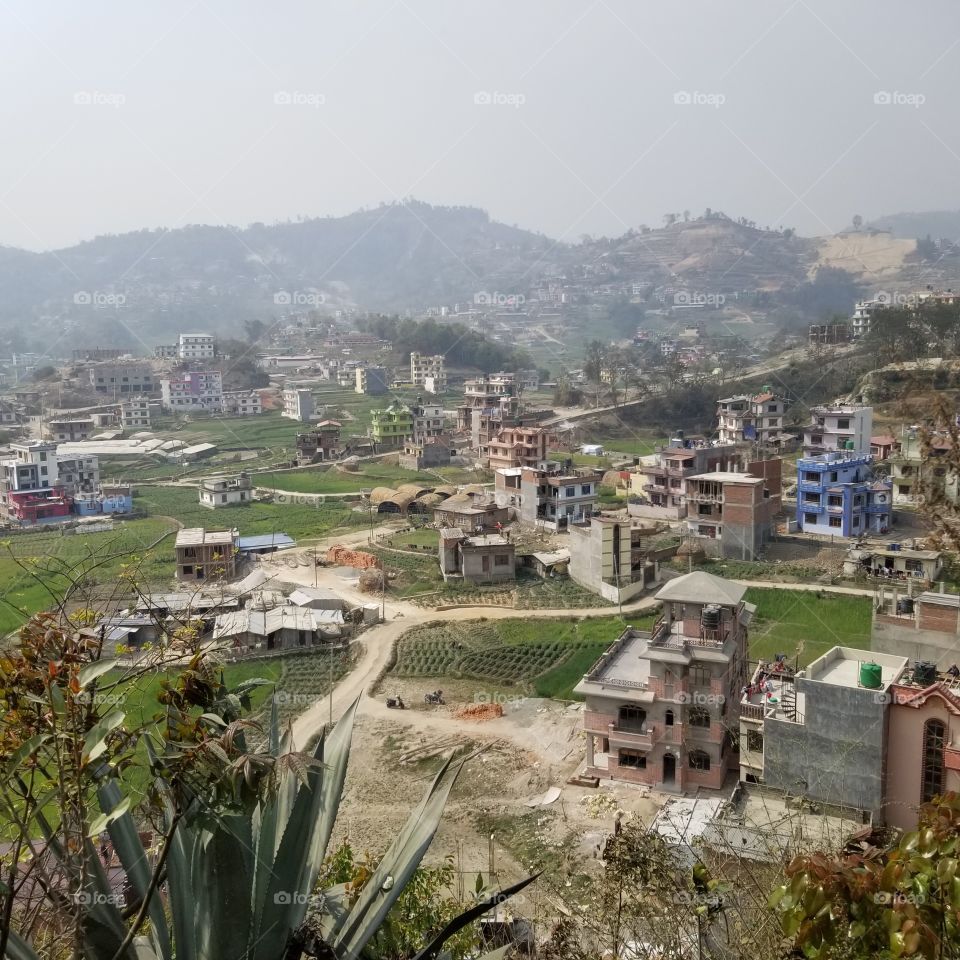 view of the developing kathmandu from payuntar height.