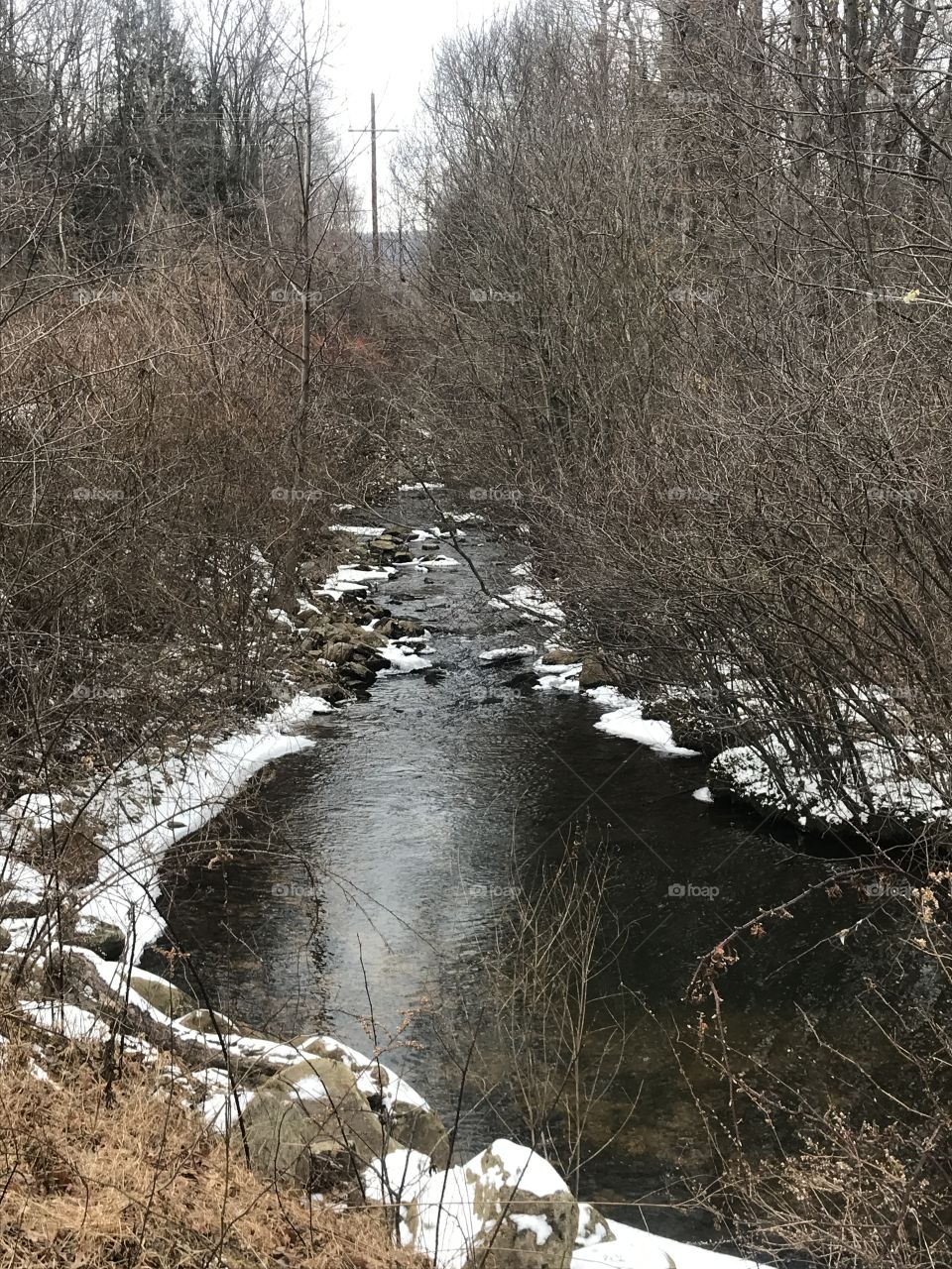 River winter snow