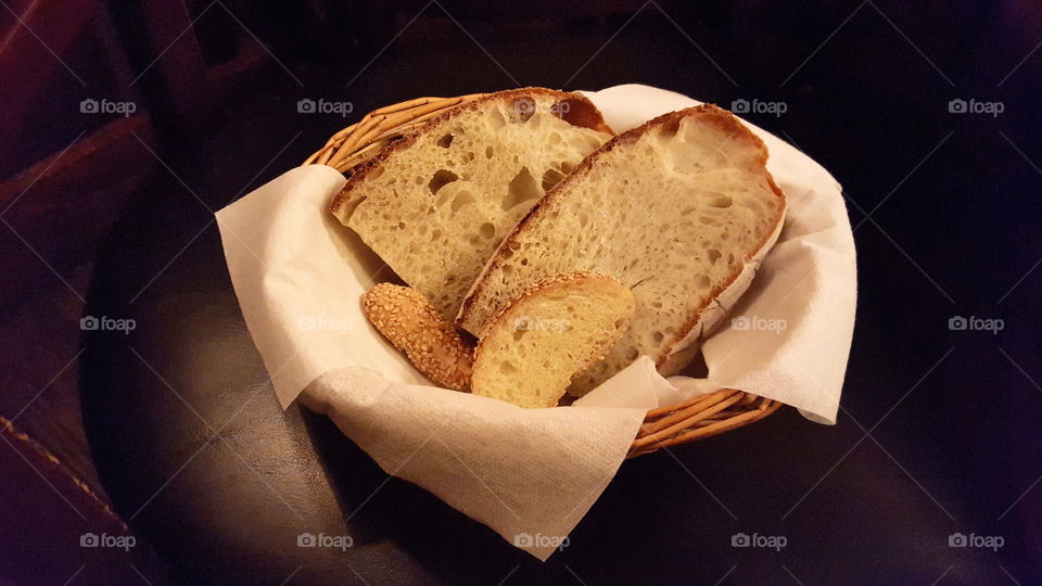 Garlic bread in basket