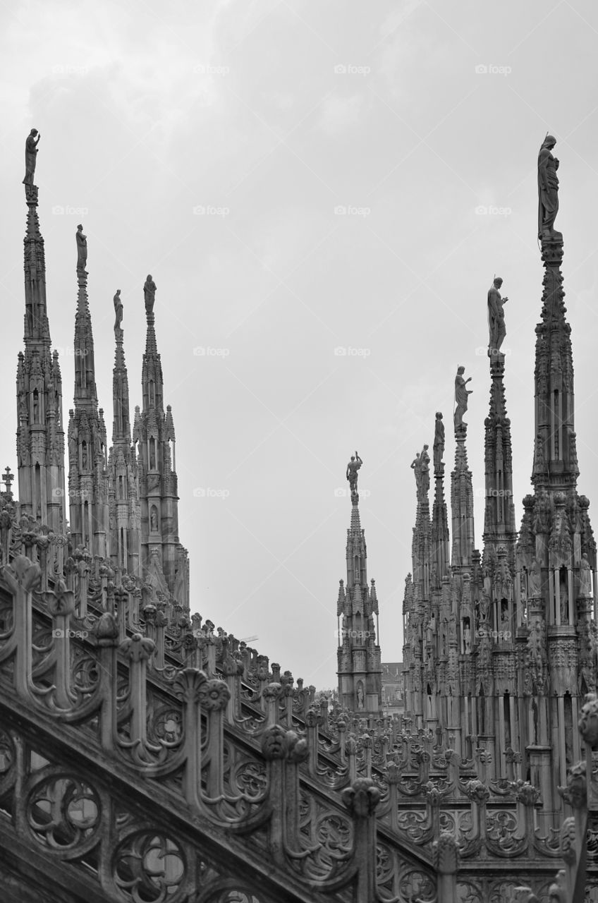 Duomo statues. Duomo statues in Milan 