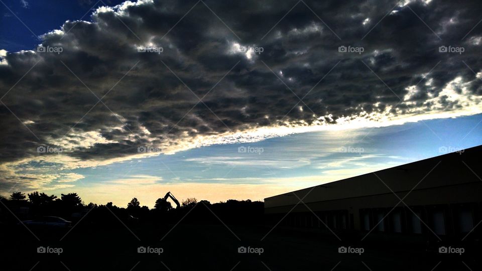 On the Job. I took this pic on the job site in Edison New Jersey on 10/22.2015.beautiful sky..