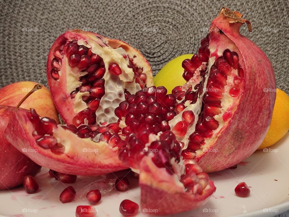 pomegranate. Half a pomegranate
