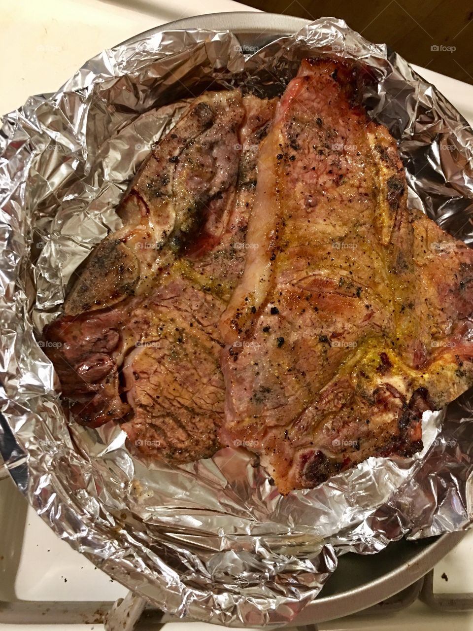 T-Bone Steaks Grilled outside