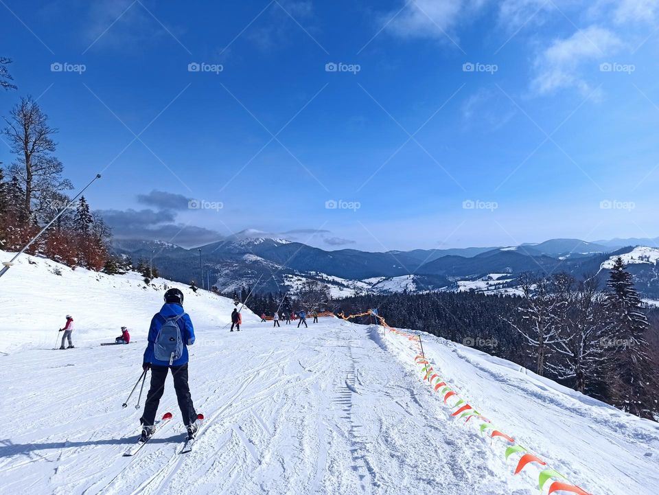 Carpathians in winter, Ukraine, Bukovel