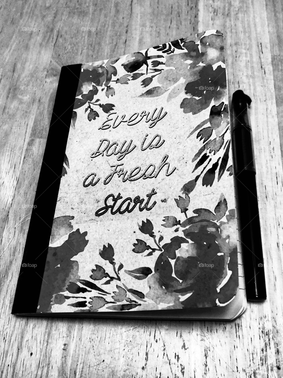 Black and white writing journal 