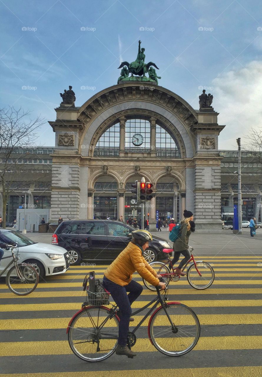 Busy junction in Lucerne 