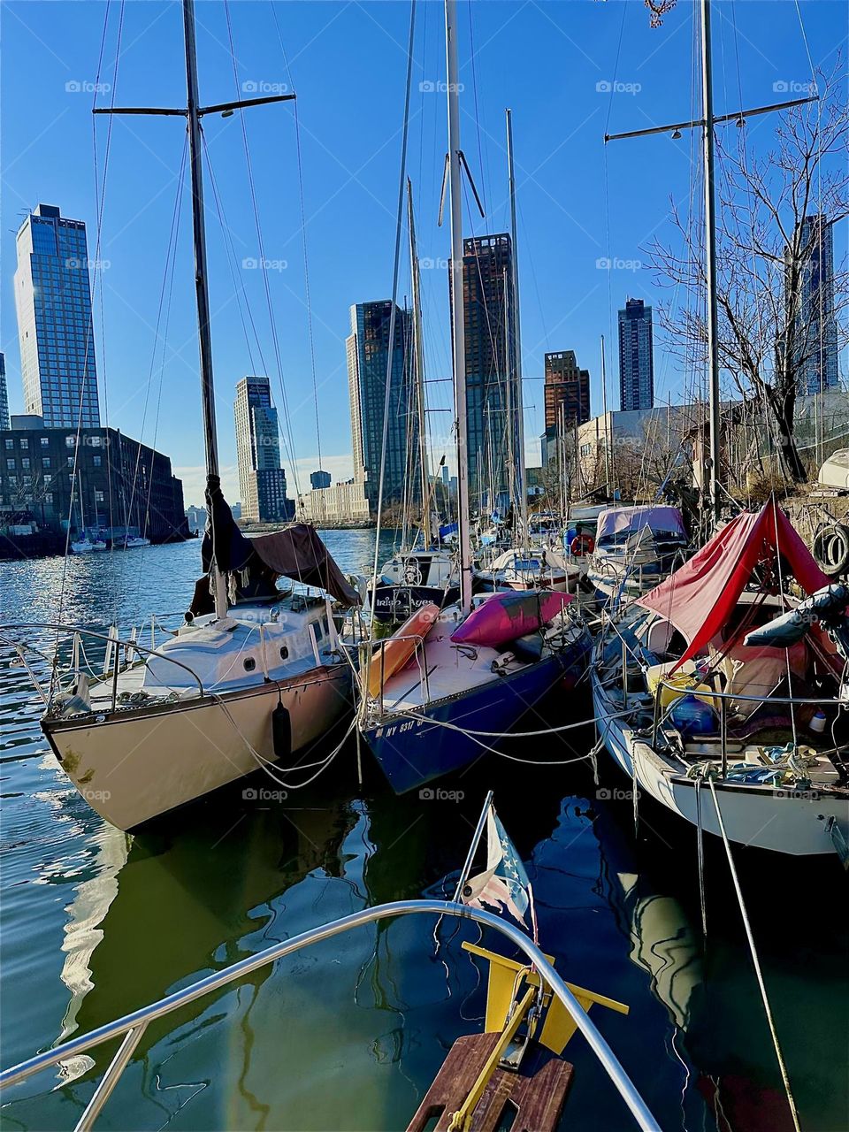 This is “Newtown Creek” in LIC, Queens seen from aboard “Salvation”, the “28 foot 1969 Luhrs” cabin cruiser I and my longtime partner “Timothy Trespas” call home. You know what they say: “Don’t call late for dinner !!!” 2023. Hypnotic Productions