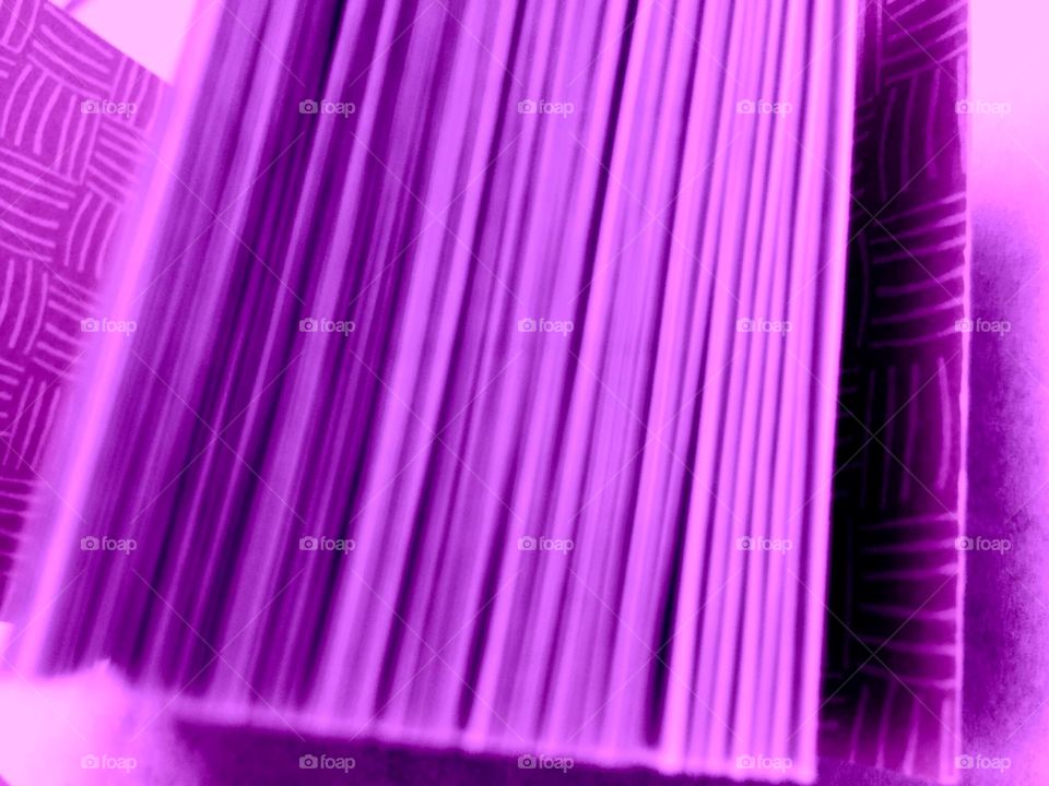 High angle view of purple papers