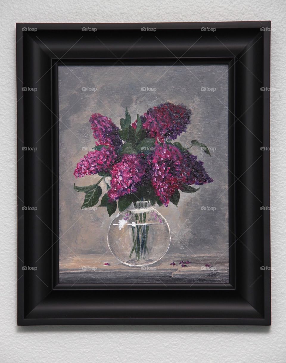 Painting Bouquet of Lilacs