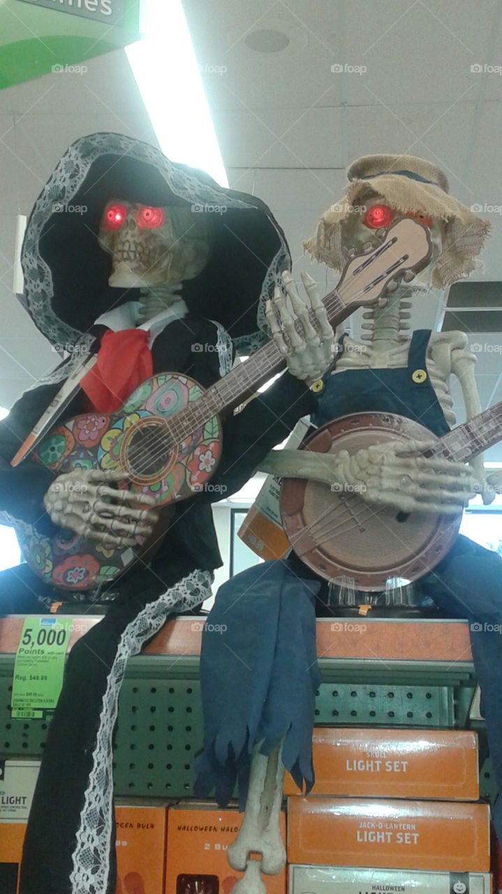 Banjo and Mariachi. Halloween decorations.
