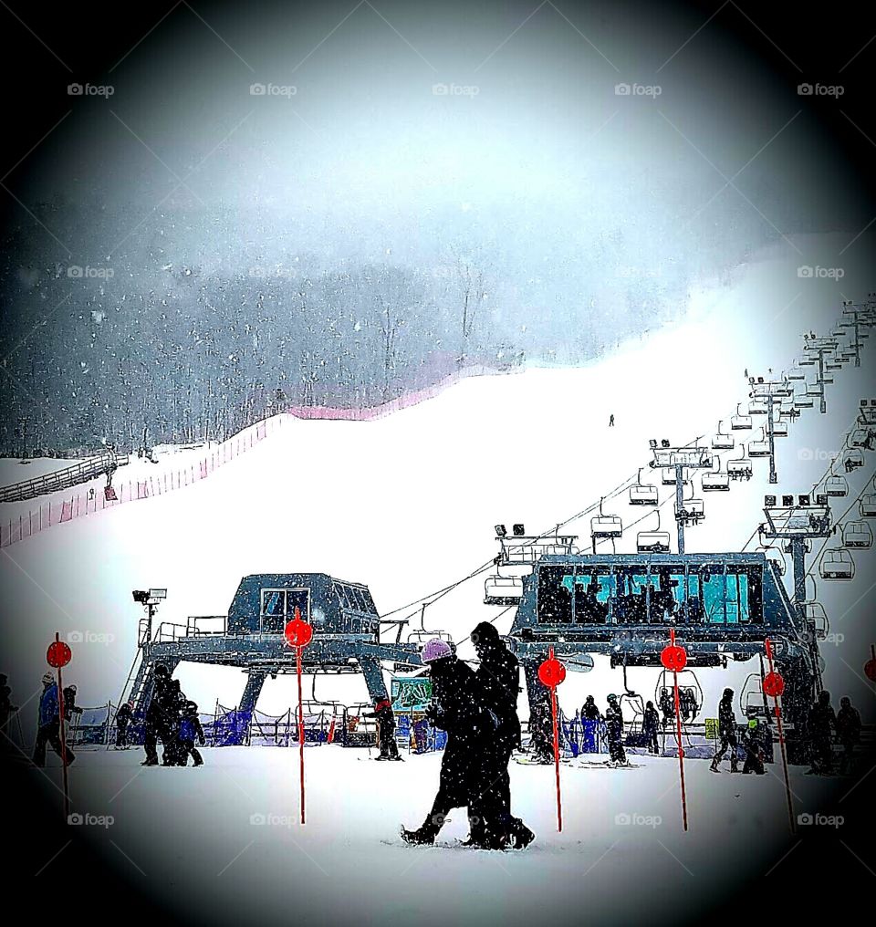 winter ski slope