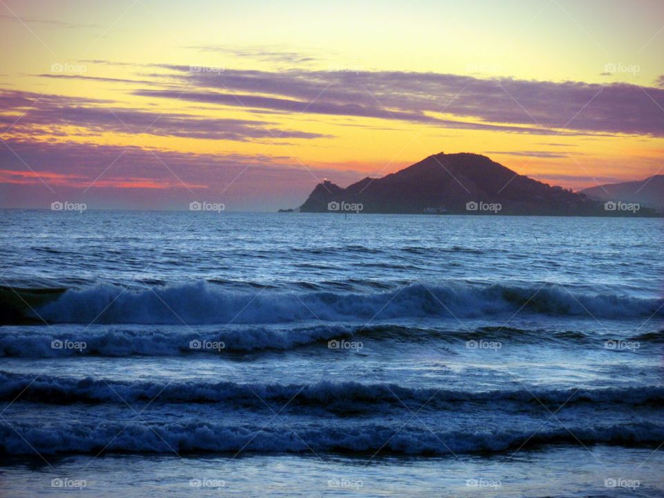 The sea of Cape of Miseno ( Naples - Italy ).