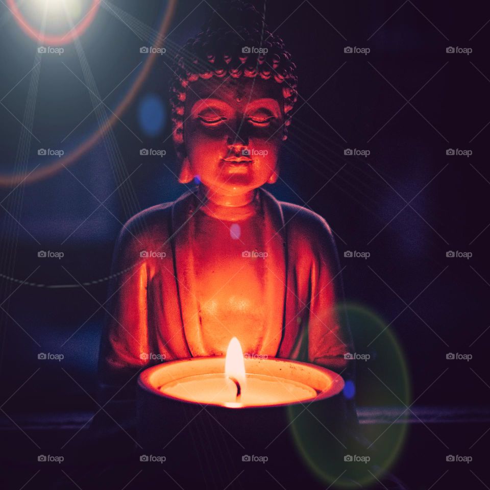 Buddha with a light