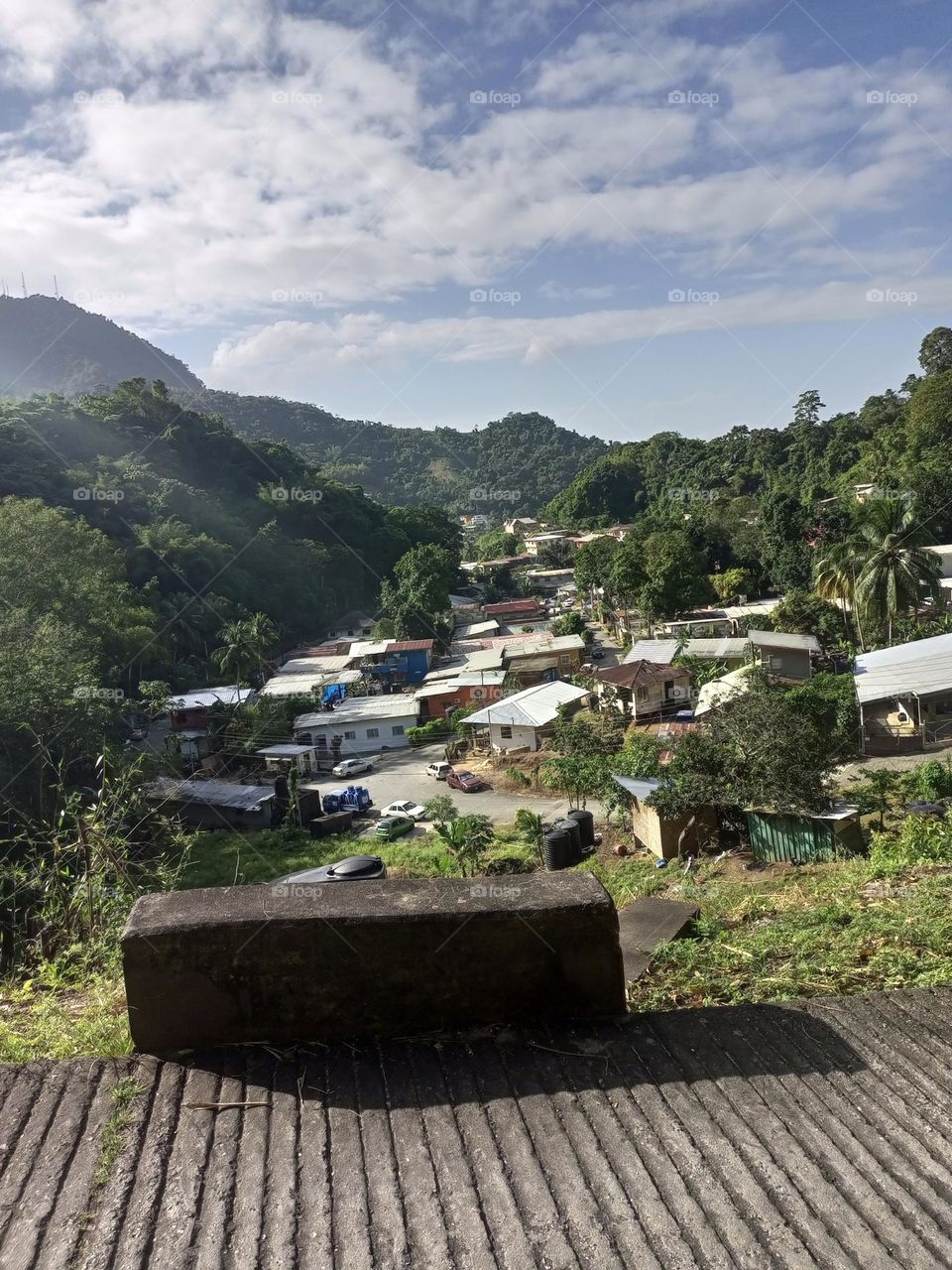 looking down at the valley