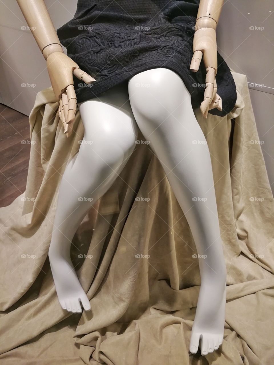 Black dress on female mannequin