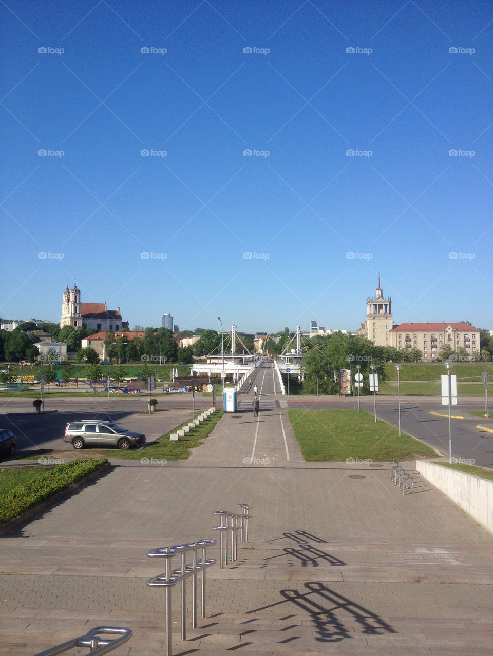 city river bridge vilnius by penguincody