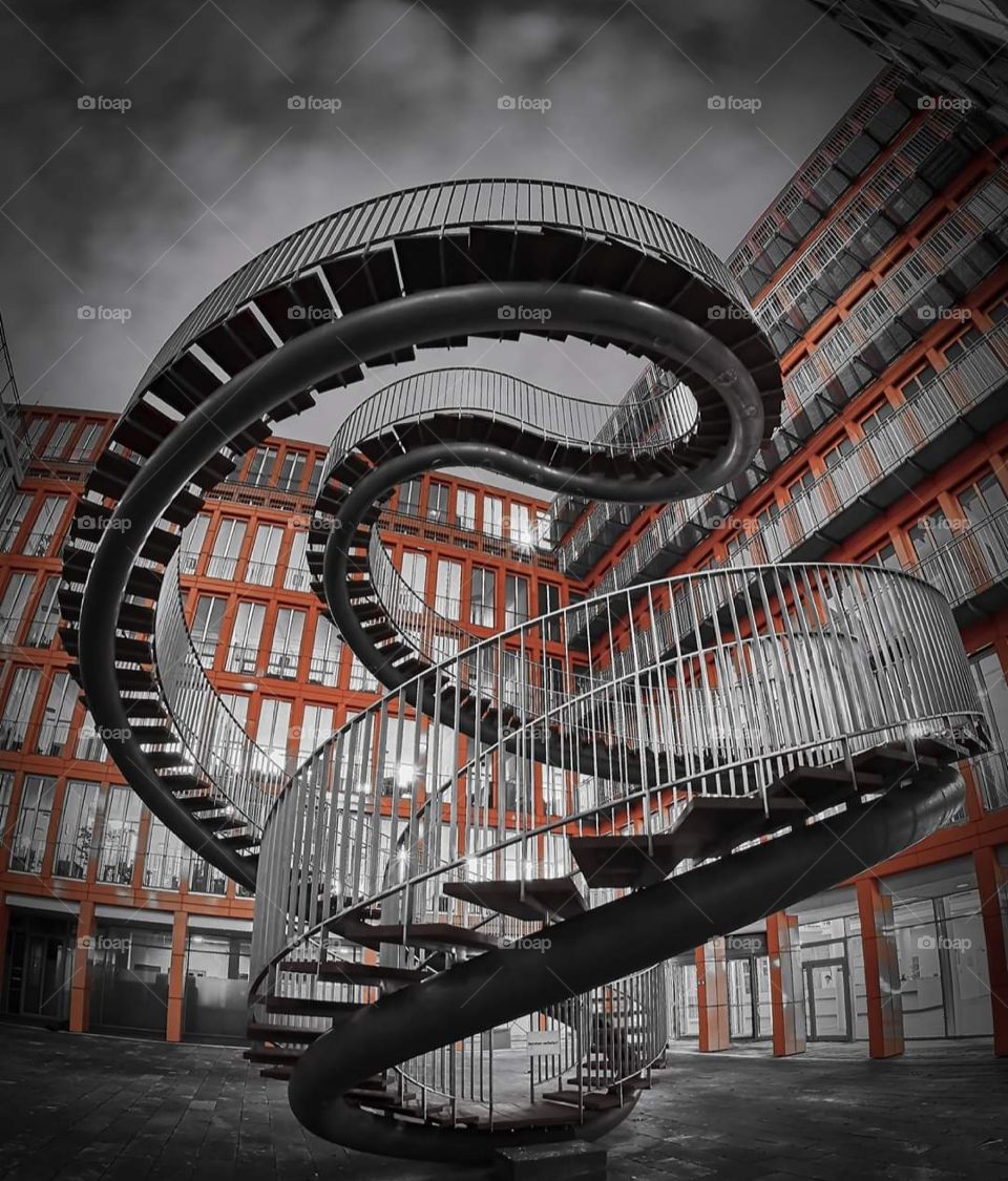 Münich Germany lines and shapes stairs spiral