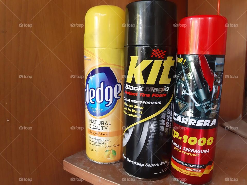 Three bottles of bike cleaner