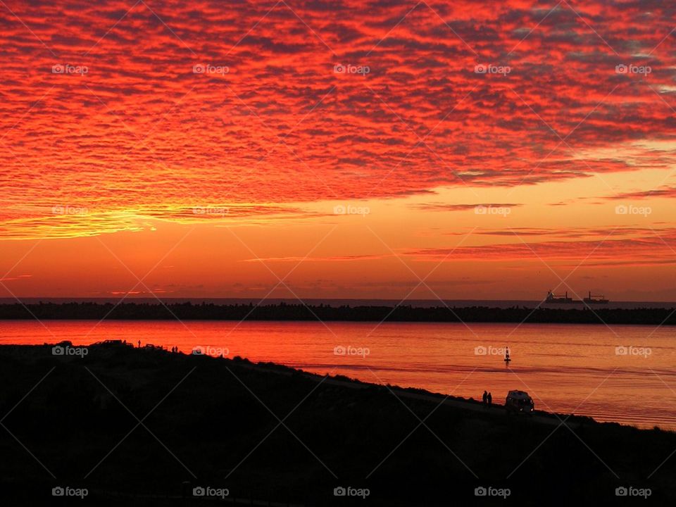 Orange sunset of Atlantic 