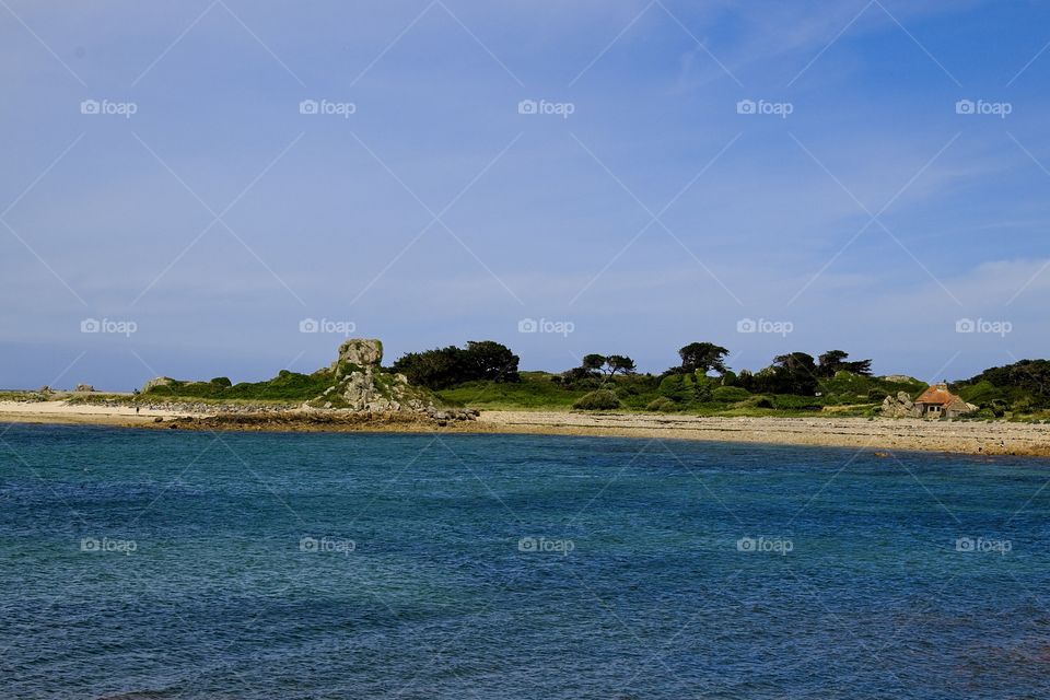 the coast of the island