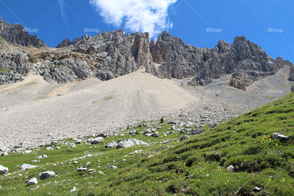 Hiking trail in the mountains 