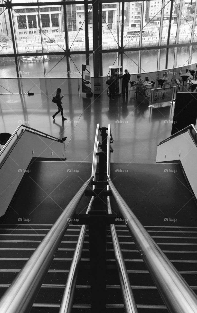 Staircase View. Staircase in The Sage with a spectacular view of amazing architecture ...