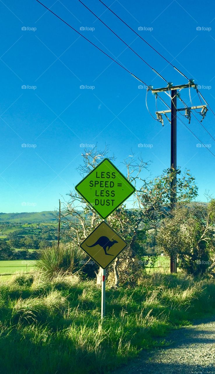 Rd sign on a dirt road