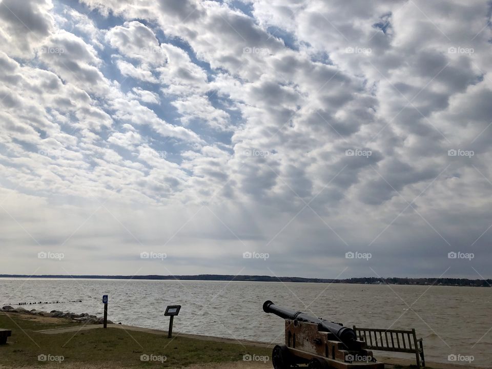 Cannon, clouds and the James River