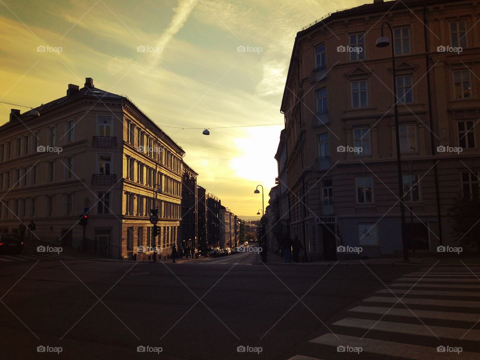 Oslo, Norway. The golden hour in Oslo, Norway