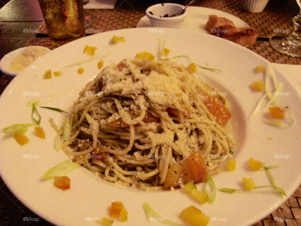 Flavor in Saint Matin. Plate in a restaurant

