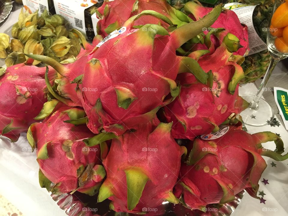 Pitahaya fruit in local supermarket.