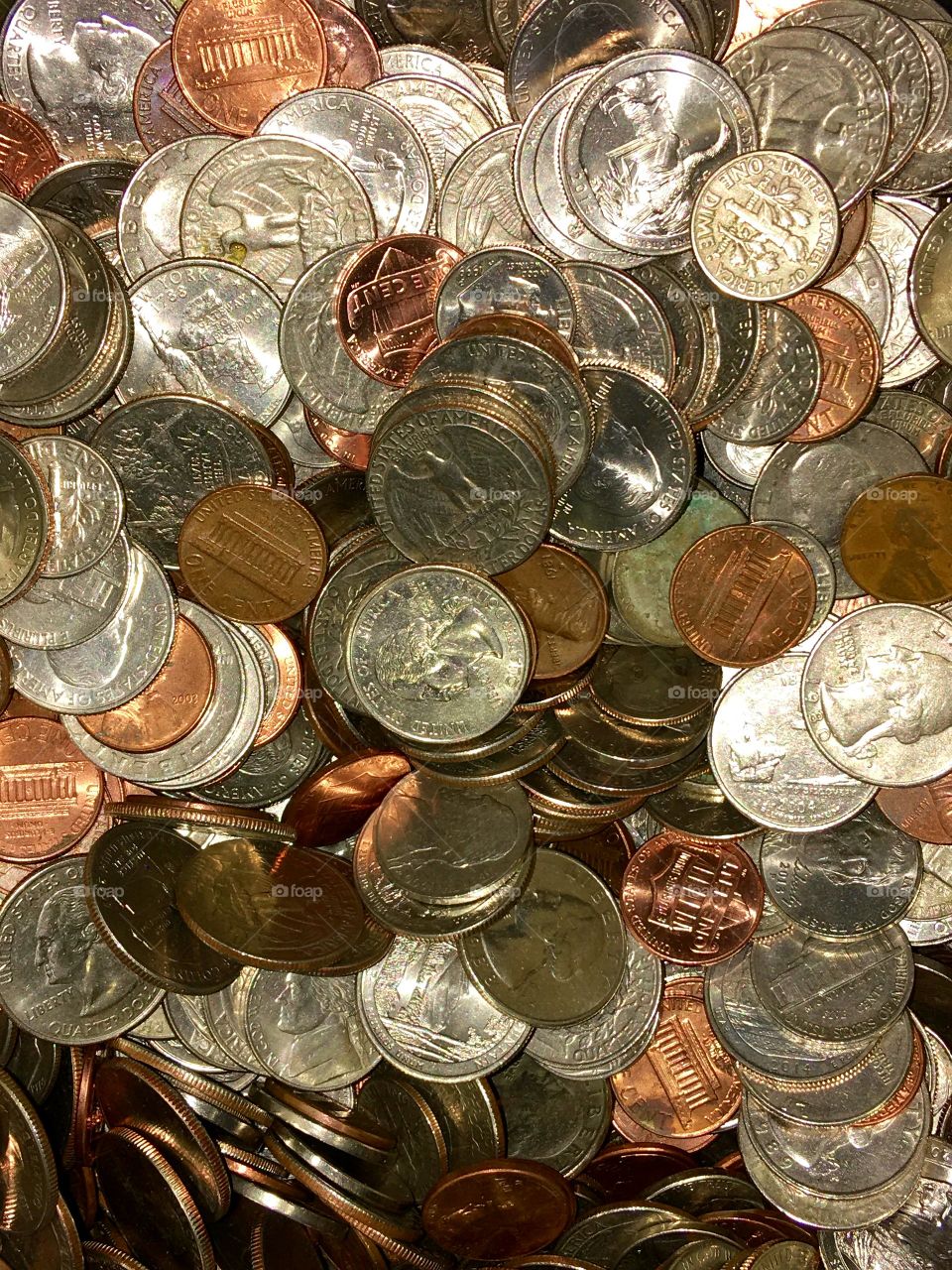 U.S. coin currency, all types.