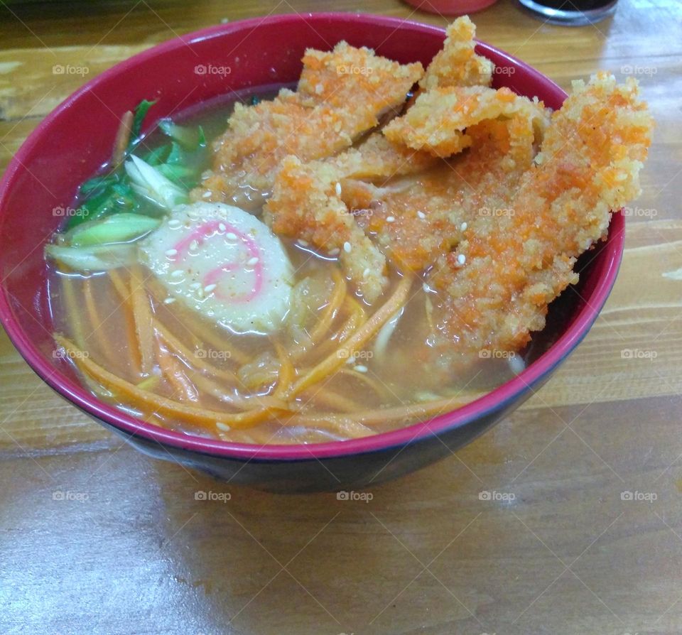 Delicious ramen on the table