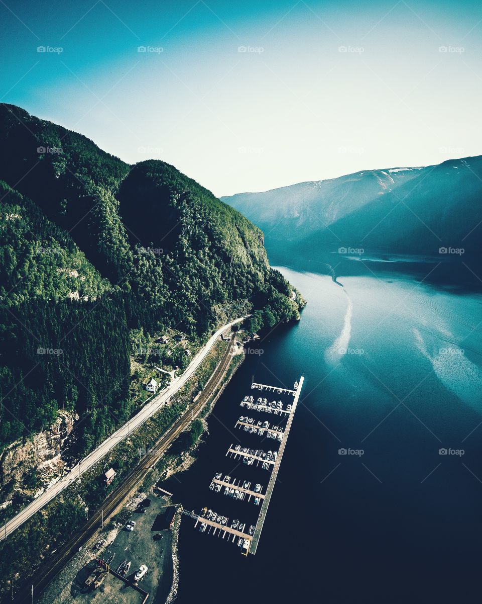 Fjord drone shot 
