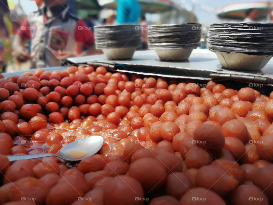 Gulab jamun (also spelled gulaab jamun) is a milk-solid-based sweet from the Indian subcontinent, popular in India, Nepal (where it is known as gulab jamun), It is made mainly from milk solids, traditionally from khoya.