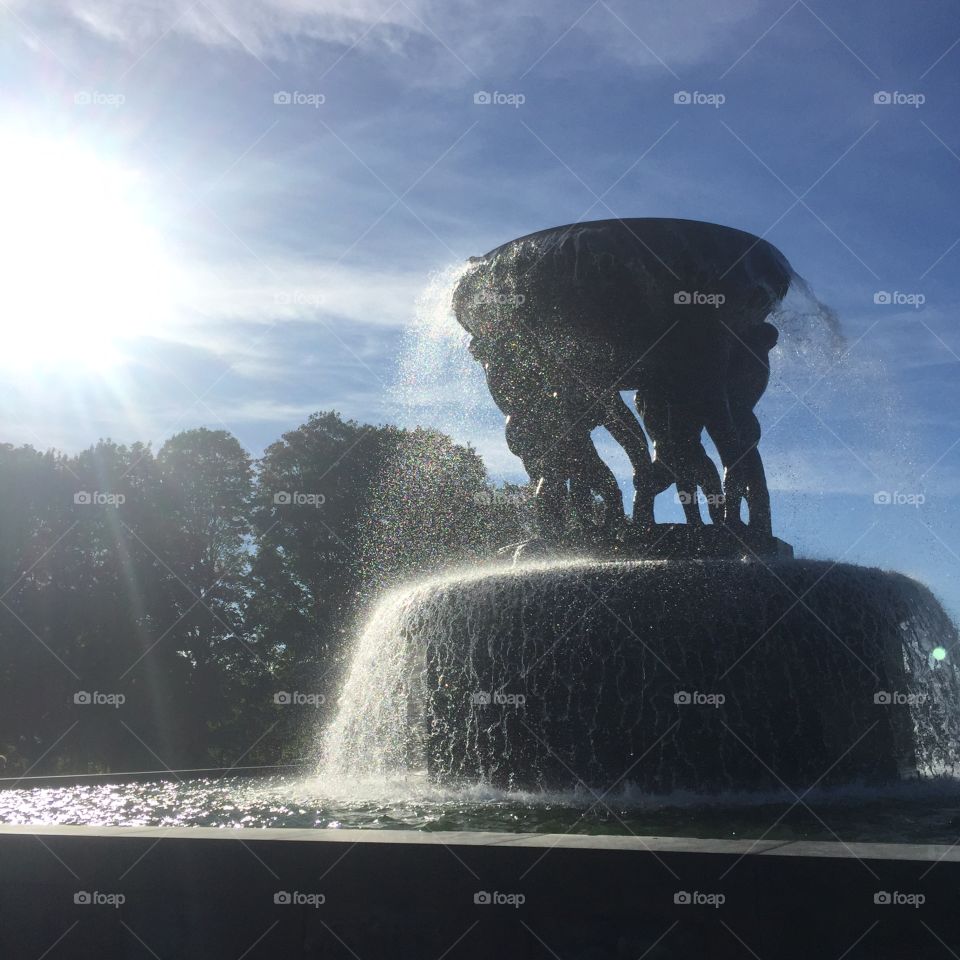 Fountain in the Vigeland park in Oslo