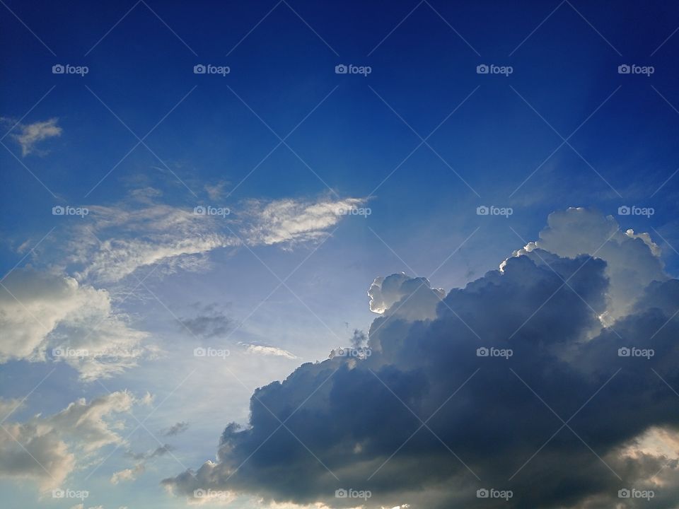 blue sky with cloud light