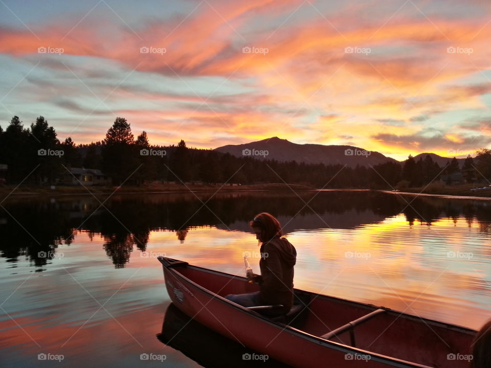 sunset on the bay. living in Lake tahoe has its advantages