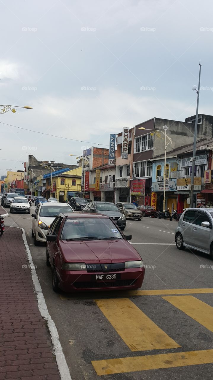 Street in Seremban town 19 April 2018