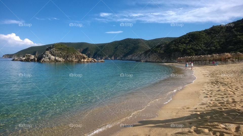 Sunny Kalamitsi beach Greece